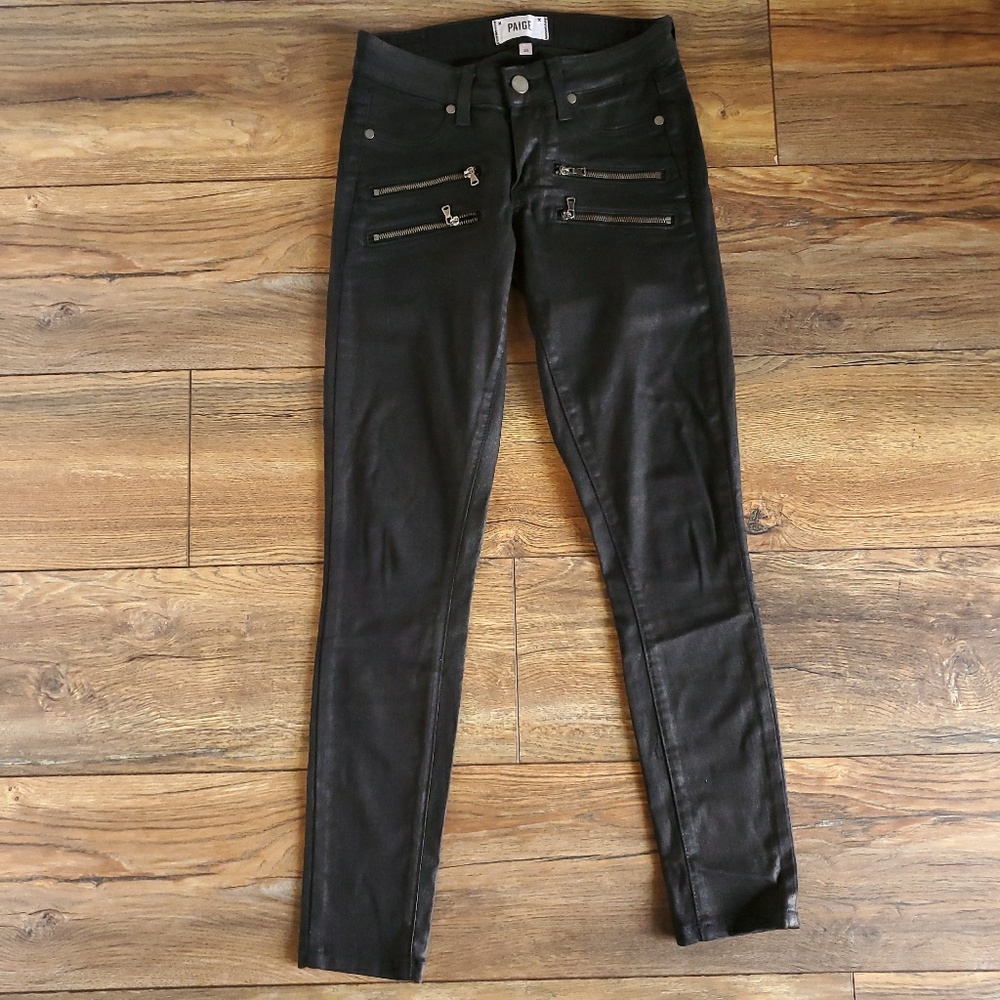 Paige black coated Edgemont jeans